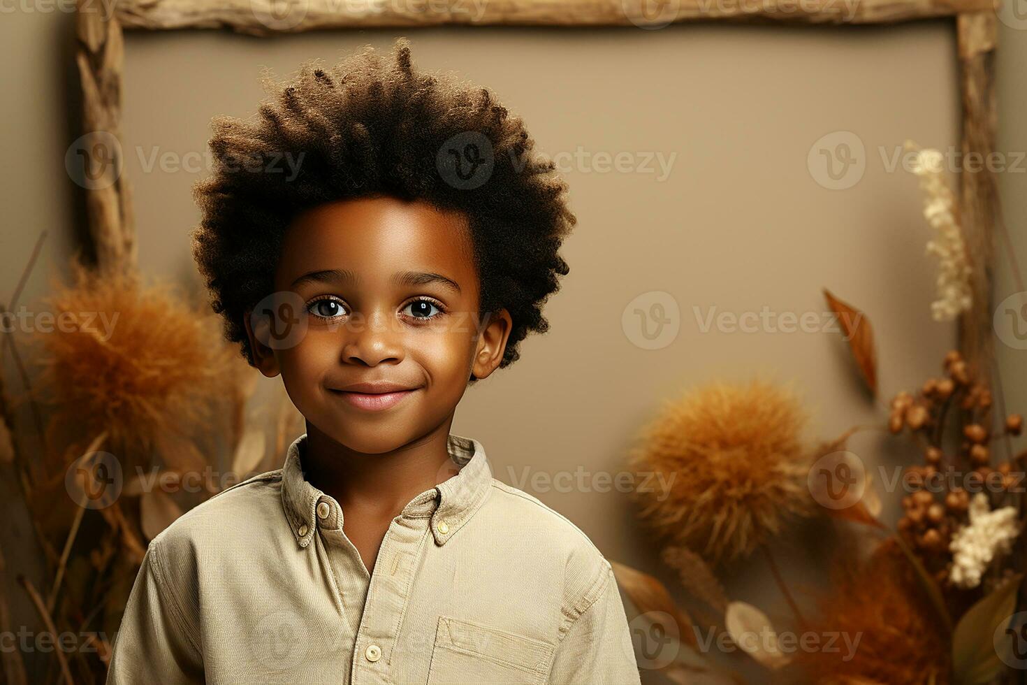 Ai generated studio portrait of cute little african boy on different colour backgrpounds photo