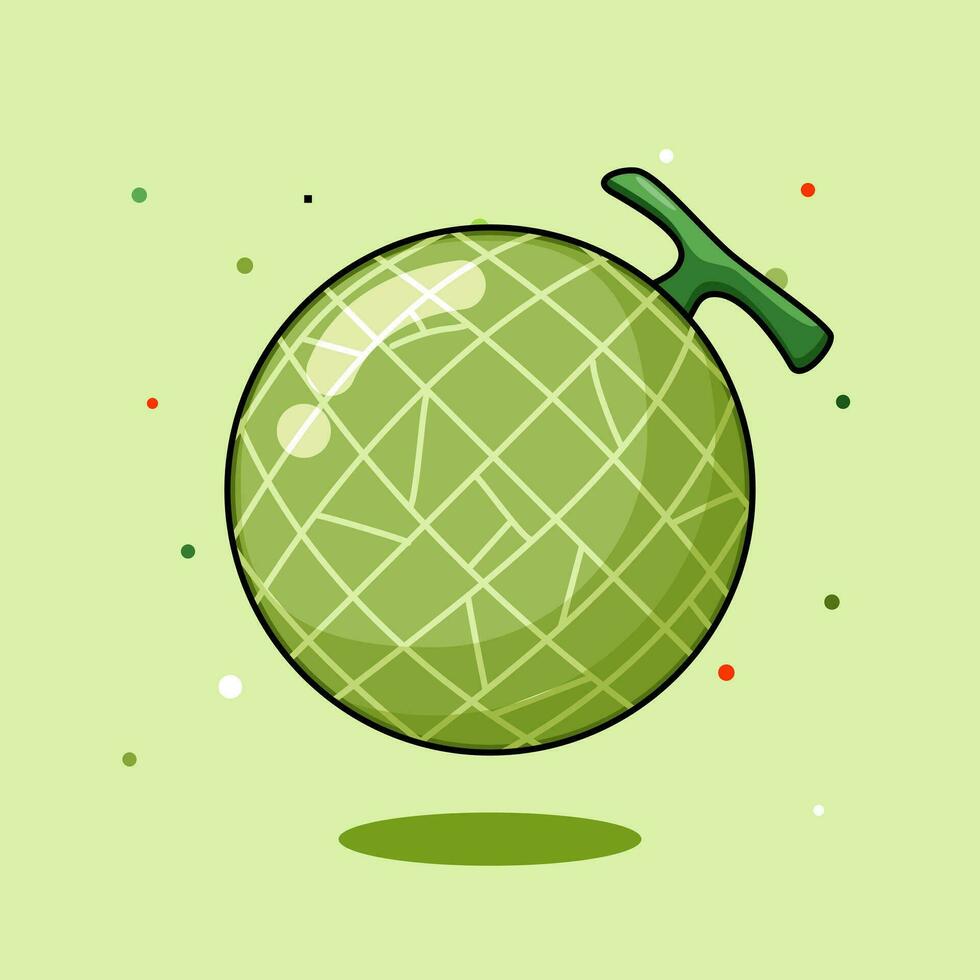 sweet melon, cantaloupe, isolated, flat icon. vector illustration design cute catoon kawaii