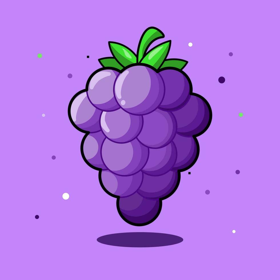 grapes, kyohogrape, purple grapes, grape fruit, icon, Emblem for winery. vector cartoon cute flat illustration design.