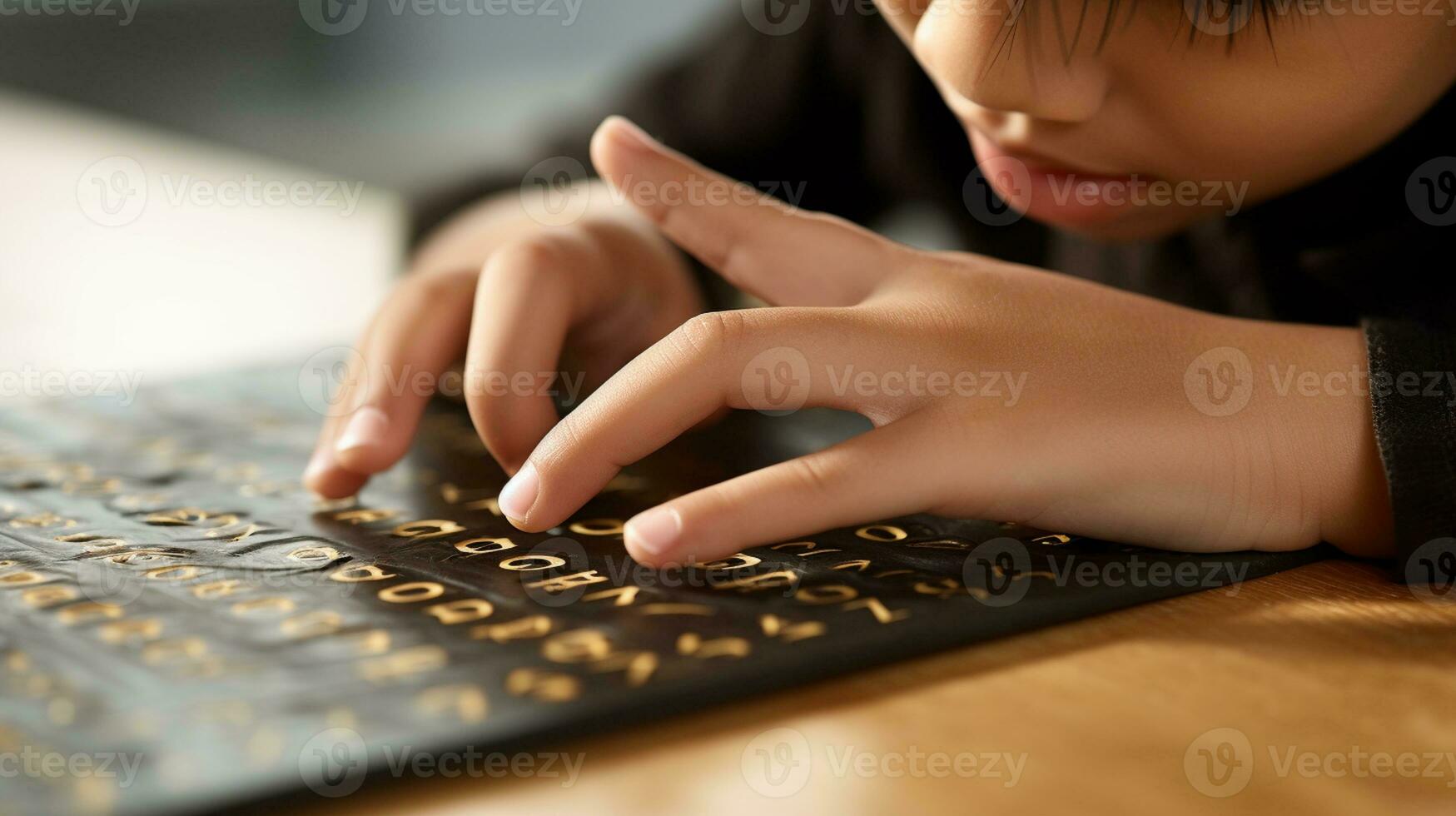 empoderamiento el ciego el significado de mundo braille día foto