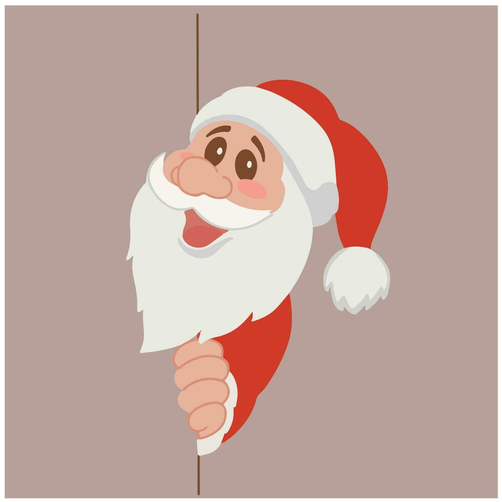 Sinterklaas santa claus christmas standing behind blank sign illustration vector