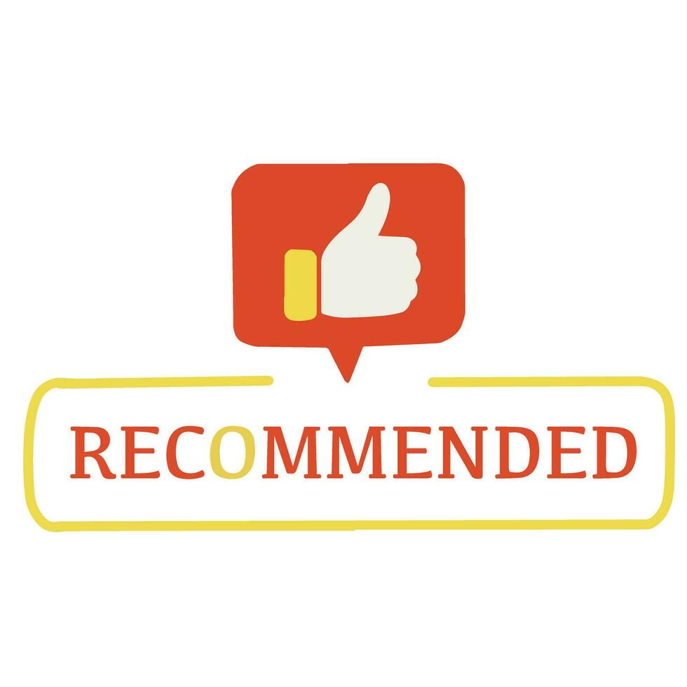 Recommended icon badge vector