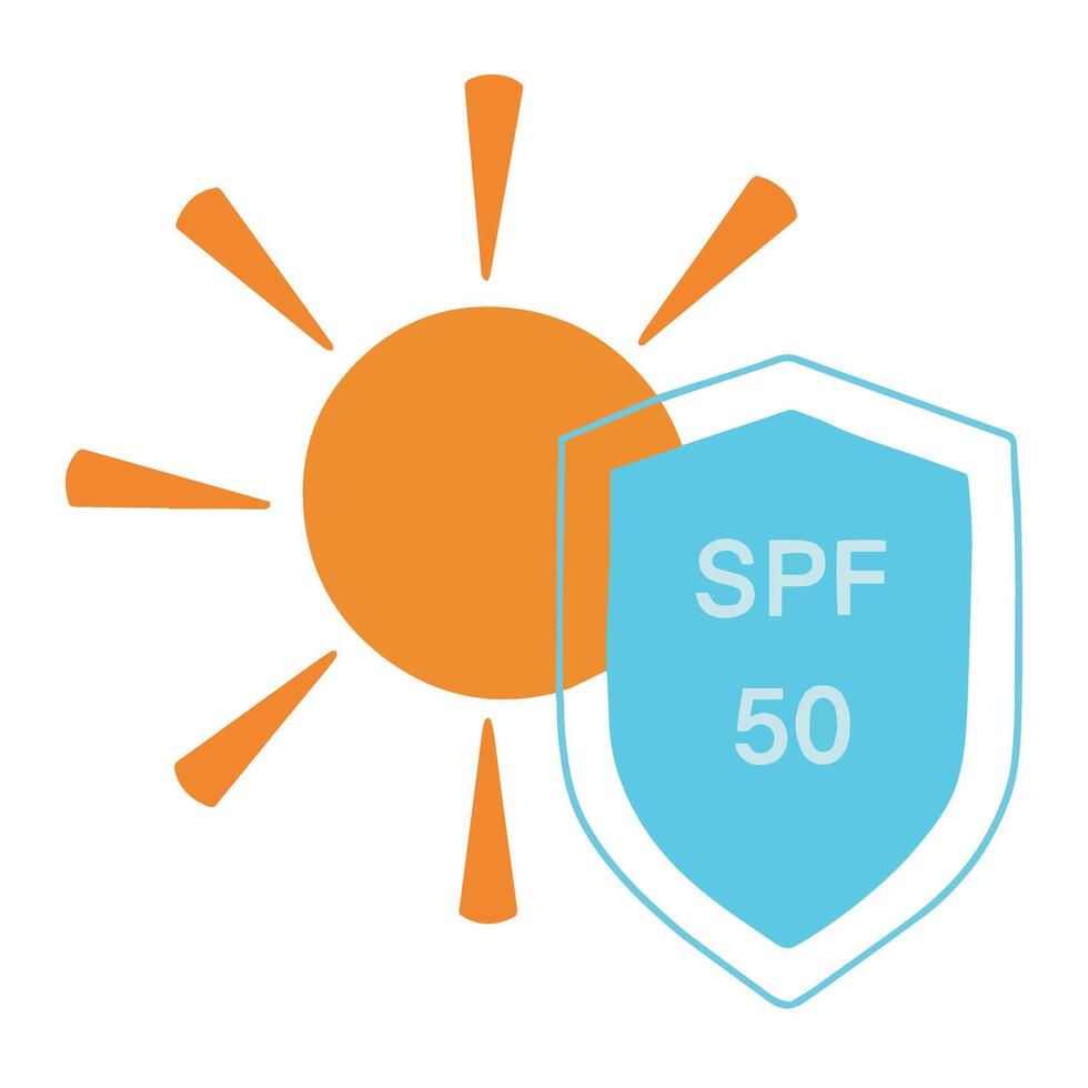 Spf 50 guard with sunscreen design ideas vector