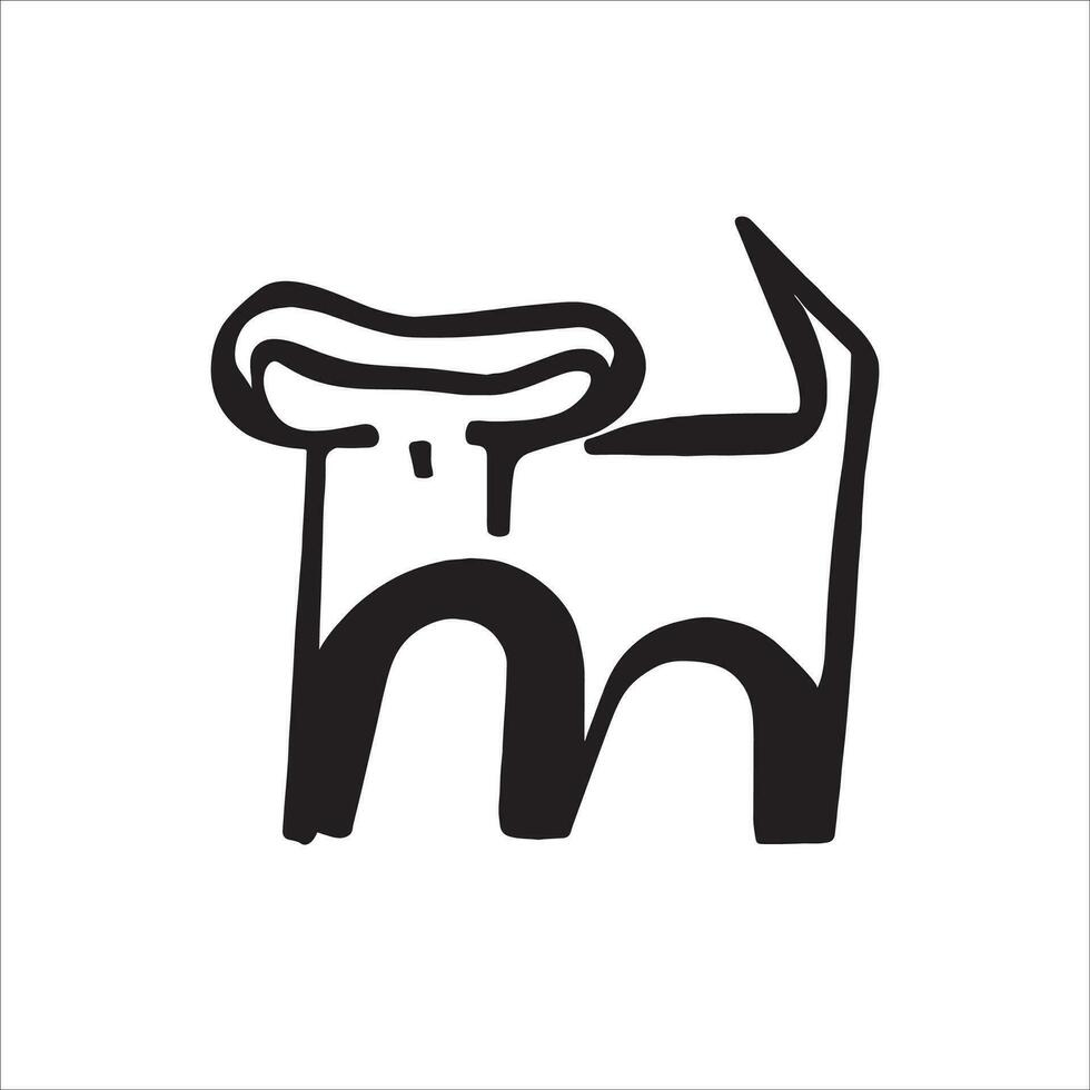 Doodle illustration of the ram with horns. Playful lines and gentle details showcase the loyalty and determination of this earth sign. A delightful symbol of stability and strength. vector
