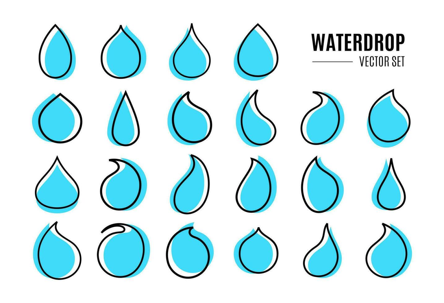 moderno línea plano líquido agua gotita icono logo diseño conjunto vector