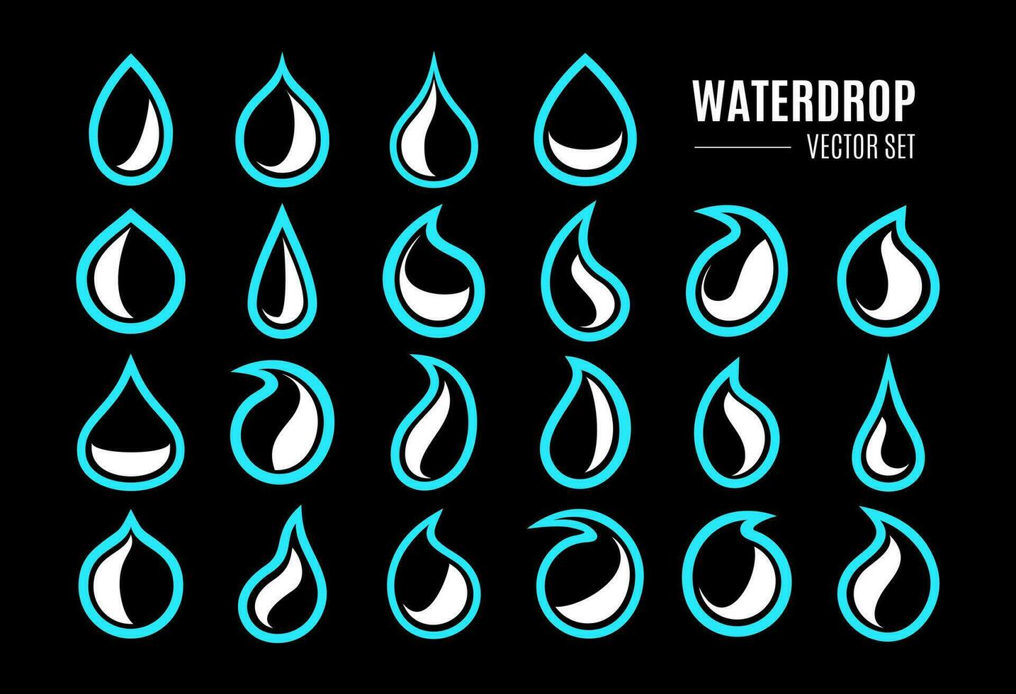 moderno línea Fresco agua agua gotita icono diseño conjunto vector