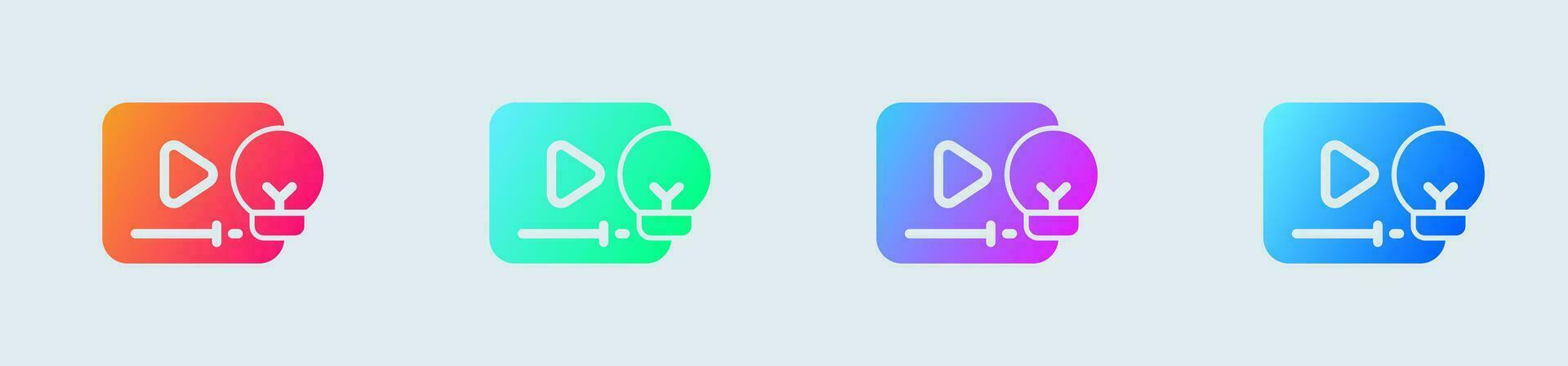 Tutorial solid icon in gradient colors. Online learning signs vector illustration.