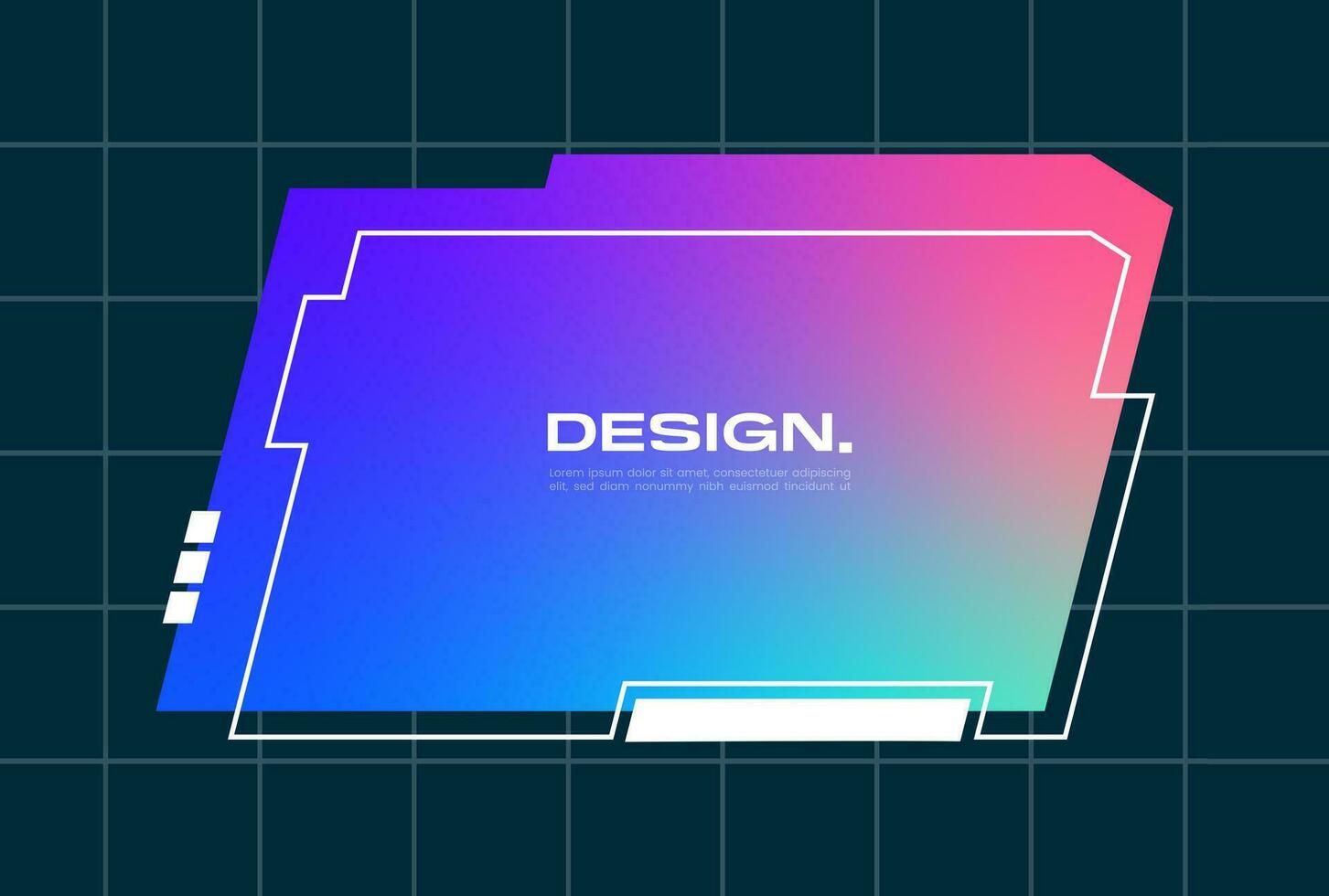 Futuristic pop up interface illustration. Video overlay element. vector