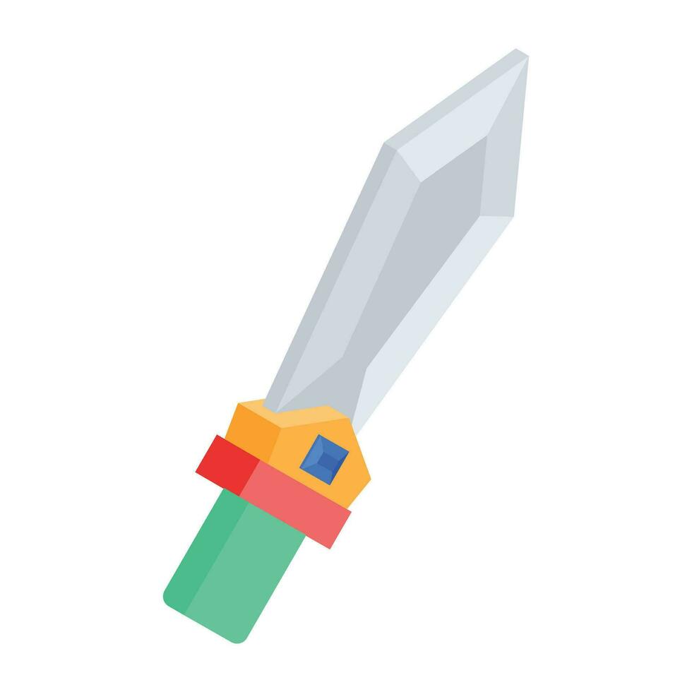 Easy to edit isometric icon depicting weapon vector