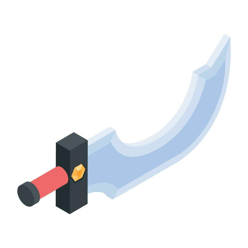 Easy to edit isometric icon depicting weapon vector