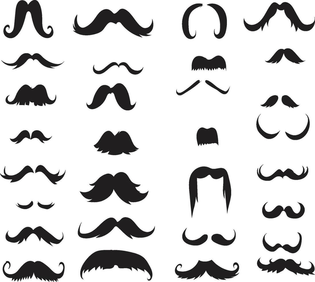 set of mustache vector