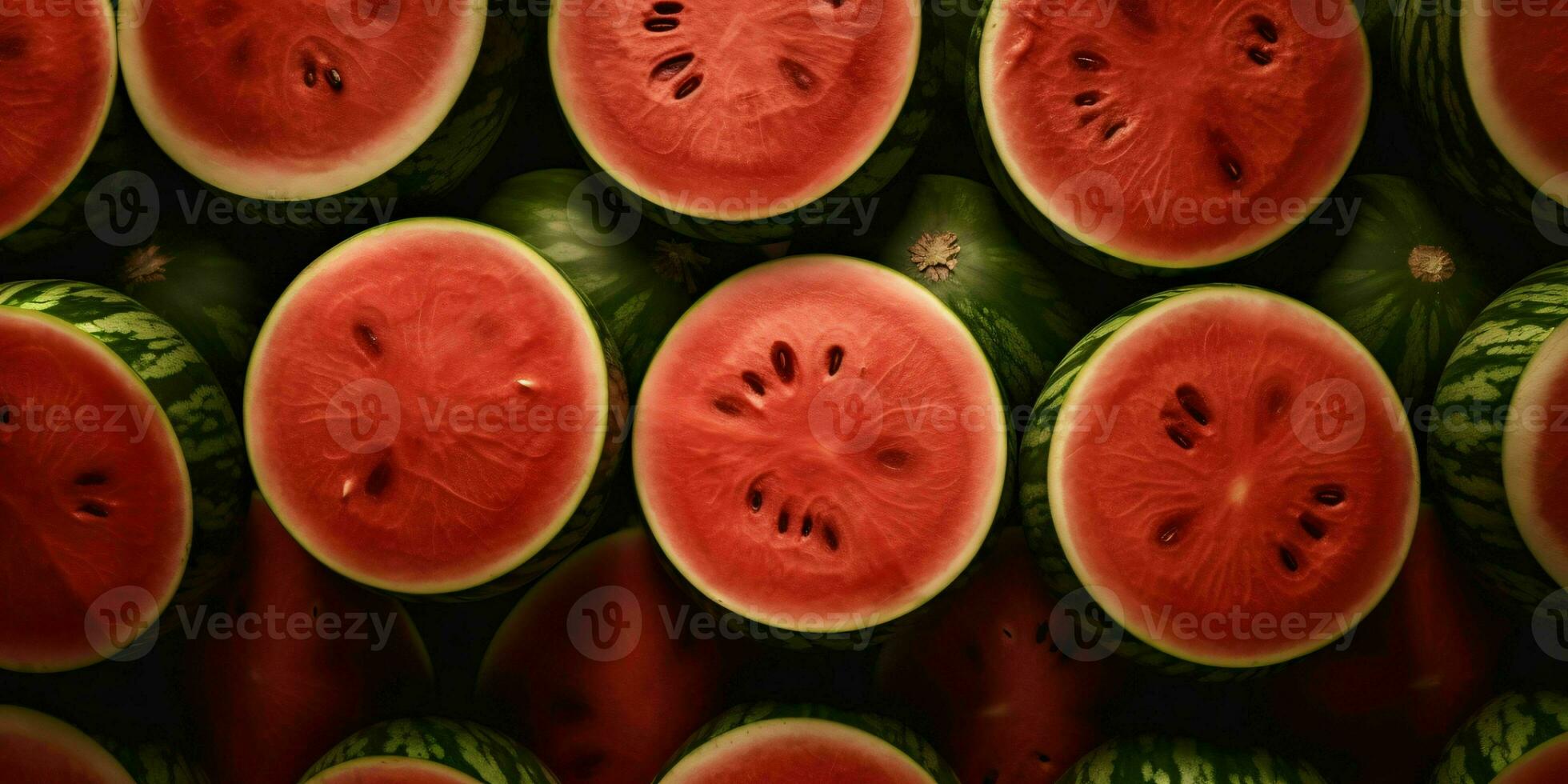 Sliced Watermelons Background. Heap of Watermelons. Generative AI photo
