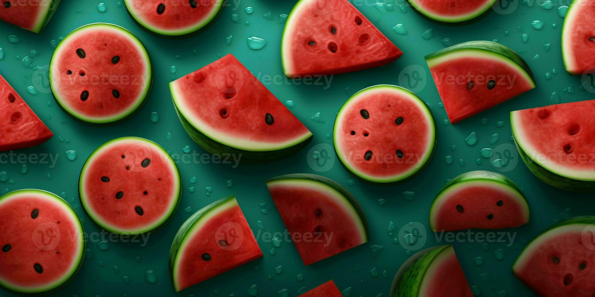 Sliced Watermelons Background. Heap of Watermelons. Generative AI photo