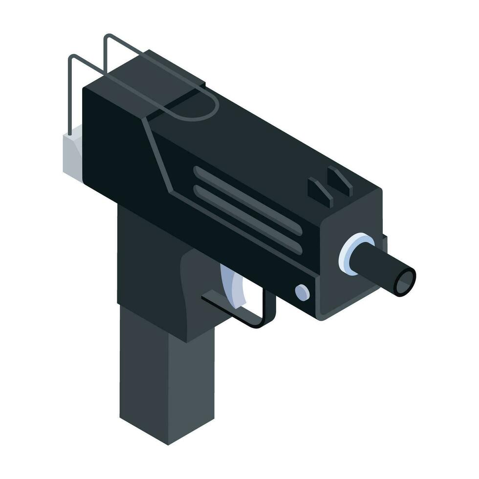 un editable isométrica icono de Mac pistola vector