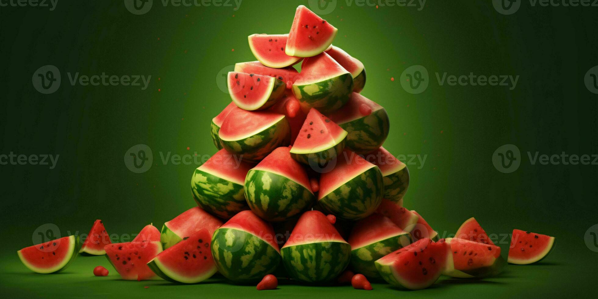 Sliced Watermelons Background. Heap of Watermelons. Generative AI photo
