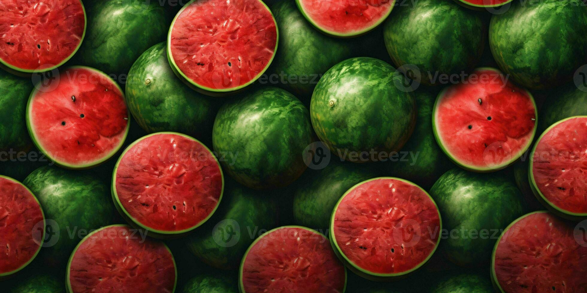 Sliced Watermelons Background. Heap of Watermelons. Generative AI photo