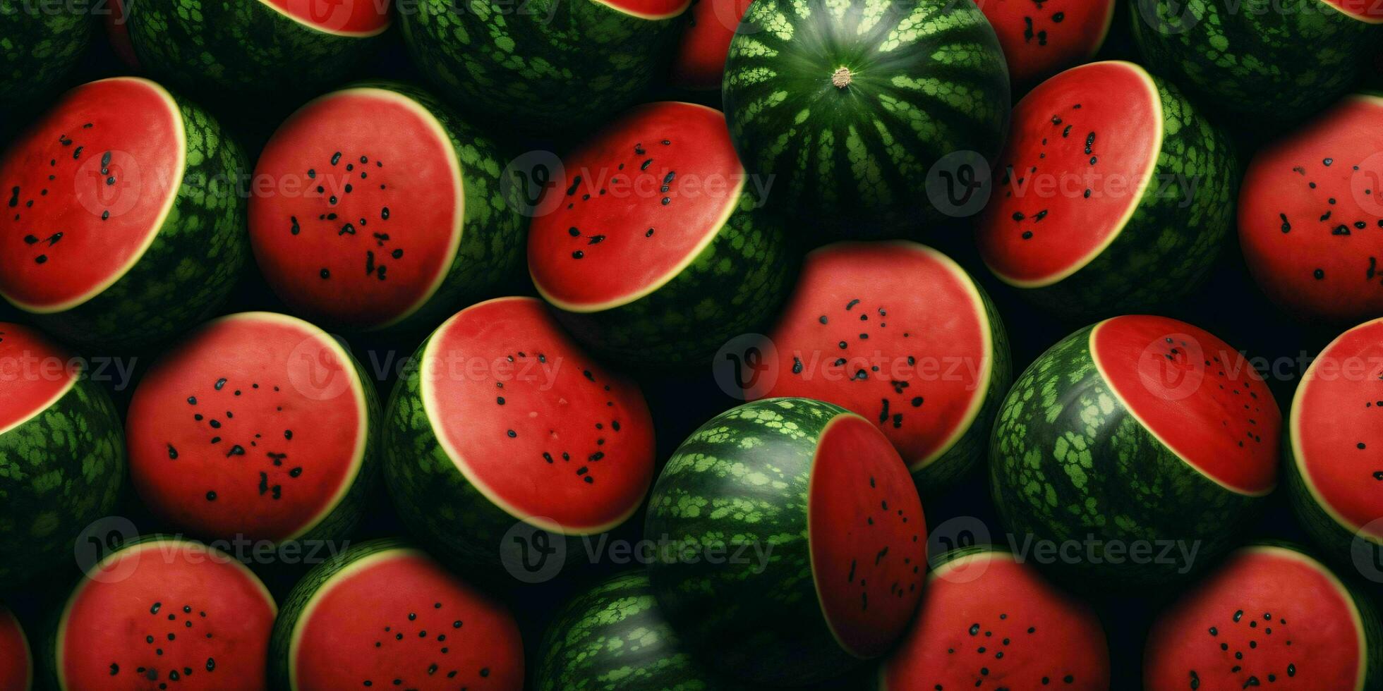 Sliced Watermelons Background. Heap of Watermelons. Generative AI photo