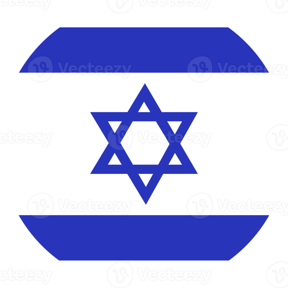Israele il giro bandiera. ebraico circolare simbolo. pulsante, striscione, icona. nazionale cartello. stella di davide. png