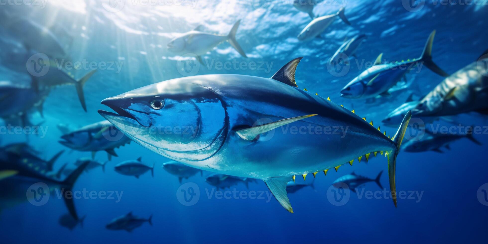 Bluefin Tuna Fish Under The Ocean. Generative AI 31728003 Stock Photo