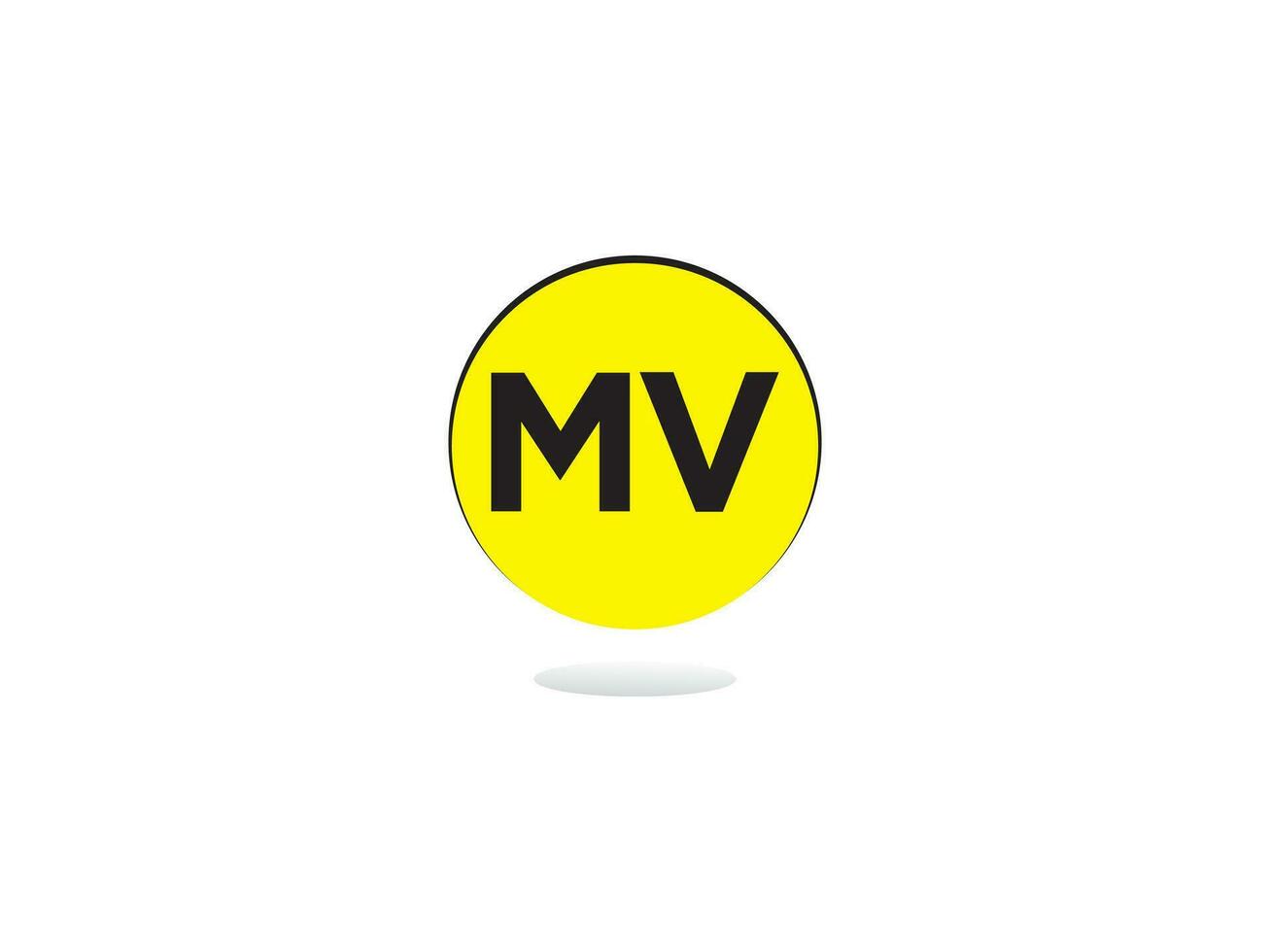 mínimo mv logo icono, creativo mv logo letra diseño para negocio vector