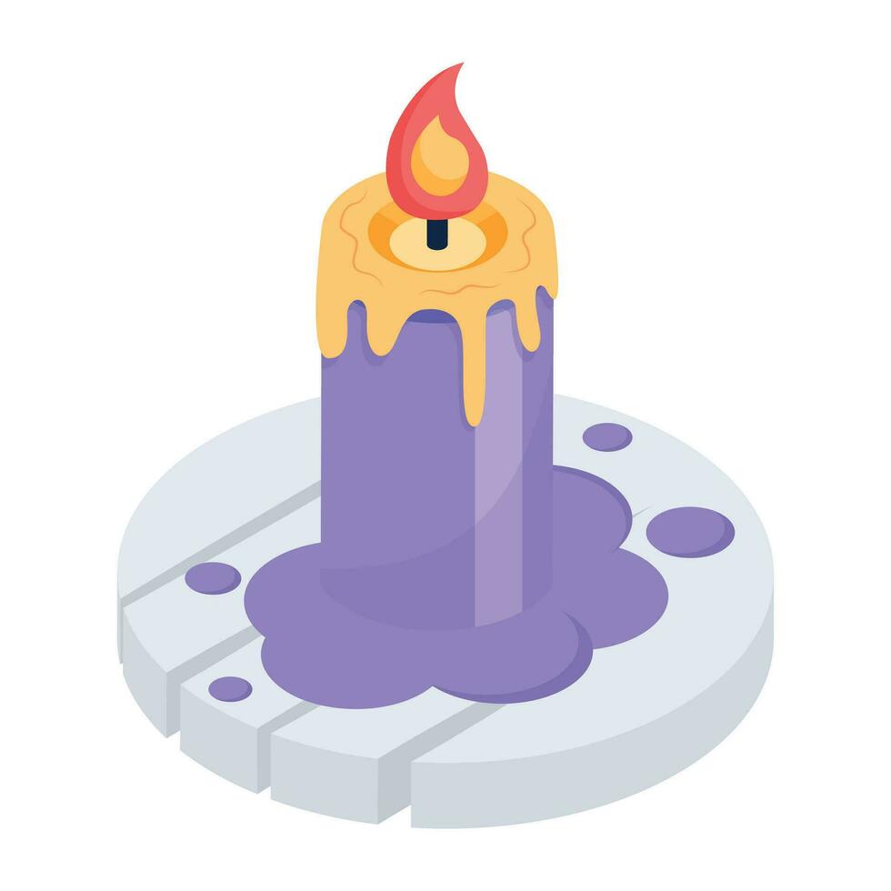 Get a glimpse of melting candle isometric icon vector