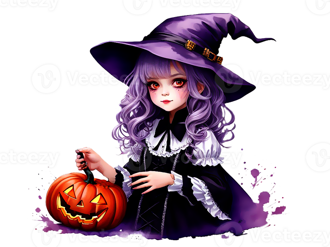 Cute Halloween Witch . Generative AI png