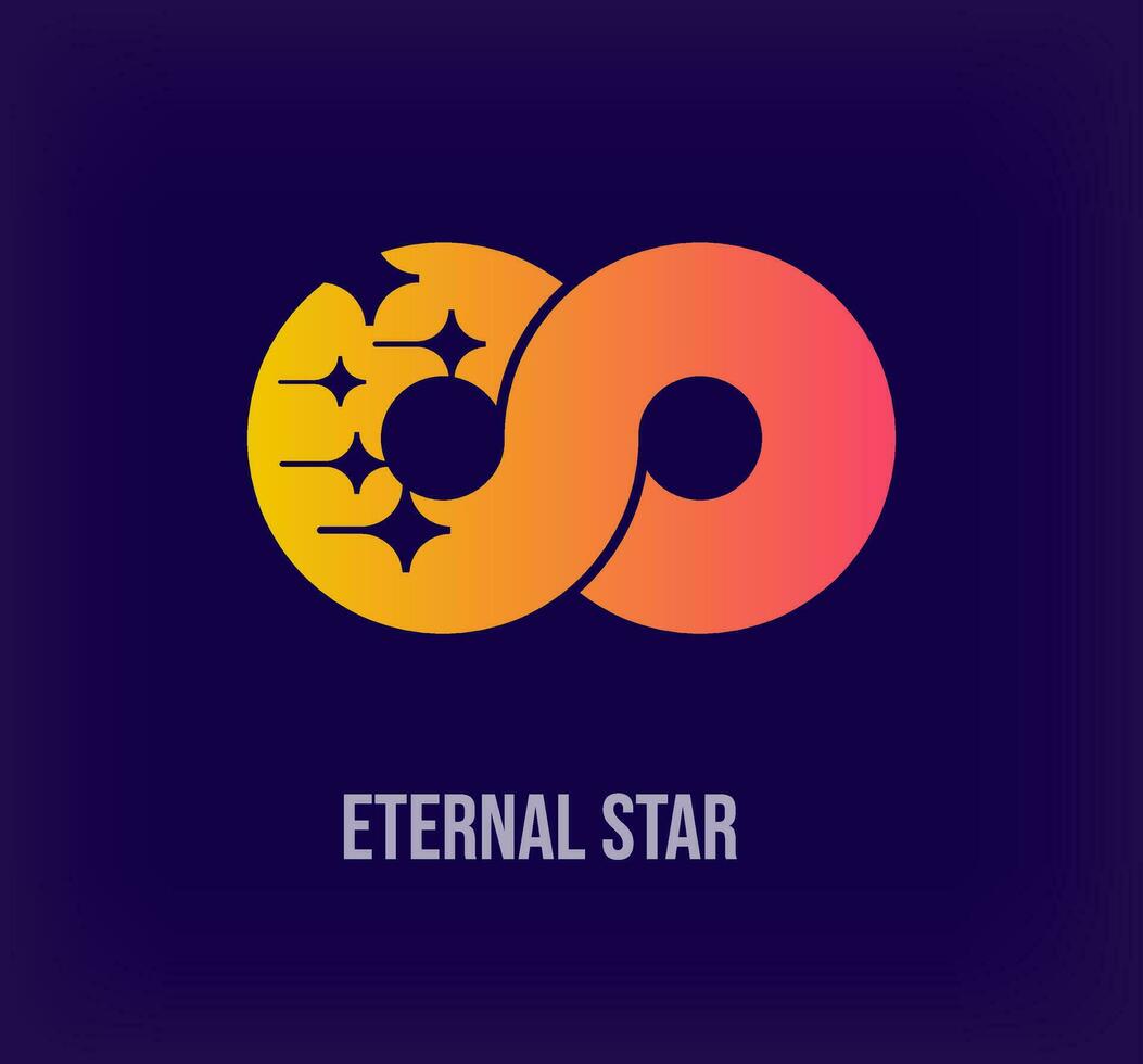creativo estrella logo dentro infinito signo. único color transiciones estrella ciclo corporativo logo modelo. vector