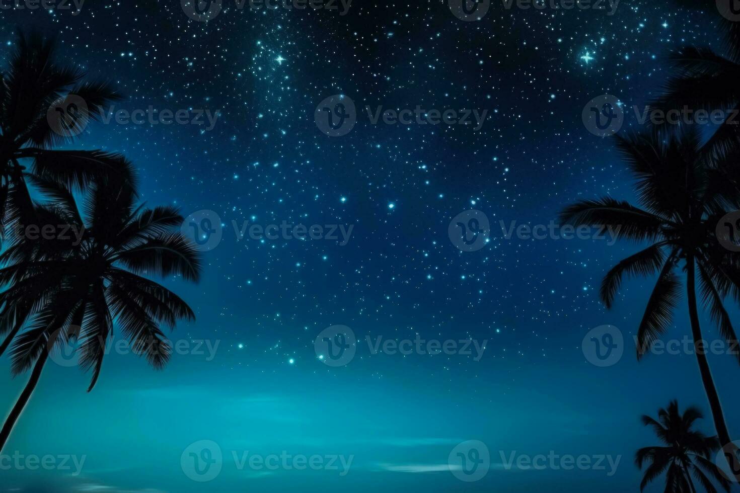 Starry night sky on New Years Eve in a tropical location background with empty space for text photo
