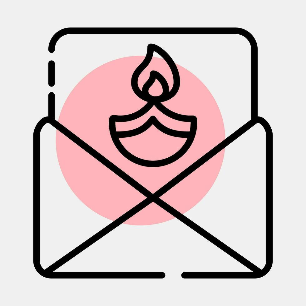 Icon greeting card. Diwali celebration elements. Icons in color spot style. Good for prints, posters, logo, decoration, infographics, etc. vector