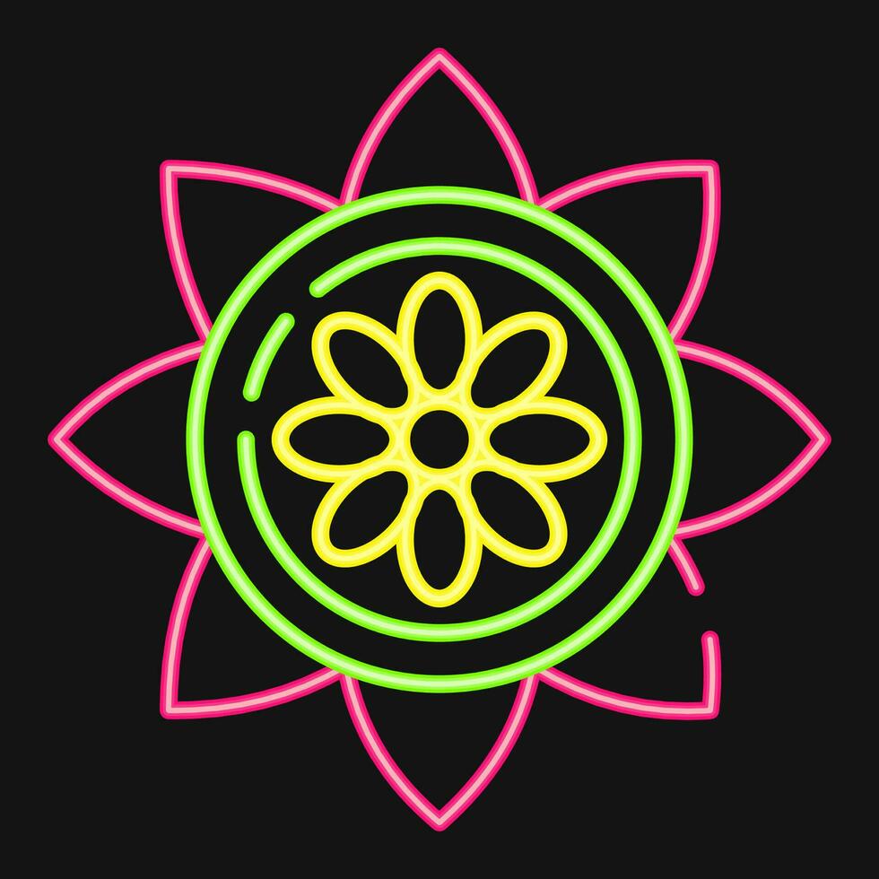 Icon mandala. Diwali celebration elements. Icons in neon style. Good for prints, posters, logo, decoration, infographics, etc. vector