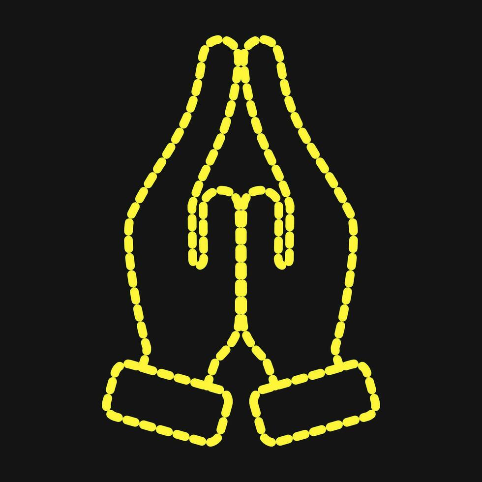 Icon pray. Diwali celebration elements. Icons in dotted style. Good for prints, posters, logo, decoration, infographics, etc. vector