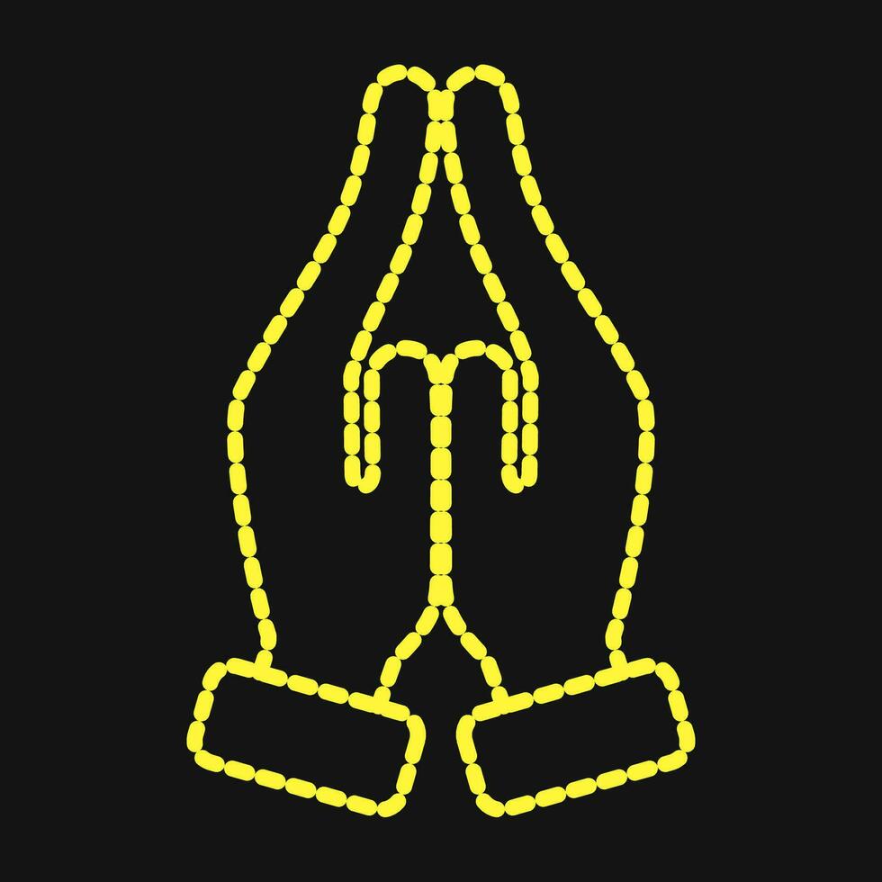 Icon pray. Diwali celebration elements. Icons in dotted style. Good for prints, posters, logo, decoration, infographics, etc. vector