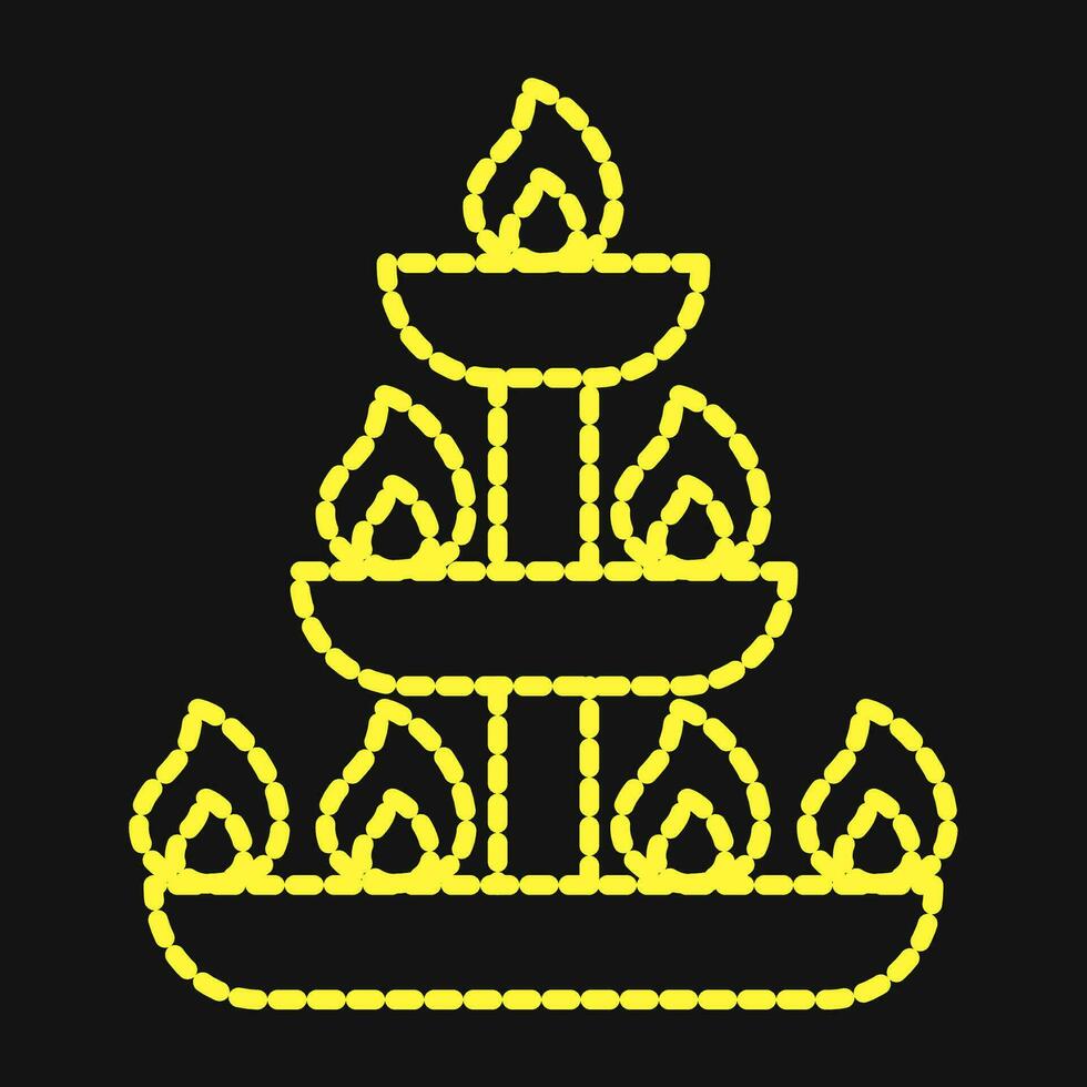 Icon candles. Diwali celebration elements. Icons in dotted style. Good for prints, posters, logo, decoration, infographics, etc. vector