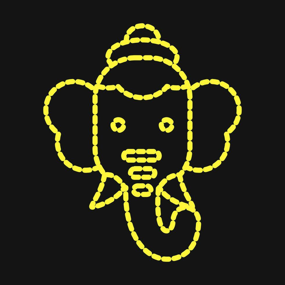 Icon ganesha. Diwali celebration elements. Icons in dotted style. Good for prints, posters, logo, decoration, infographics, etc. vector