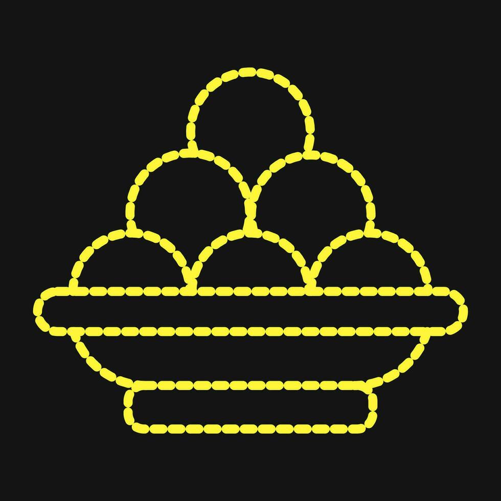 Icon laddu. Diwali celebration elements. Icons in dotted style. Good for prints, posters, logo, decoration, infographics, etc. vector
