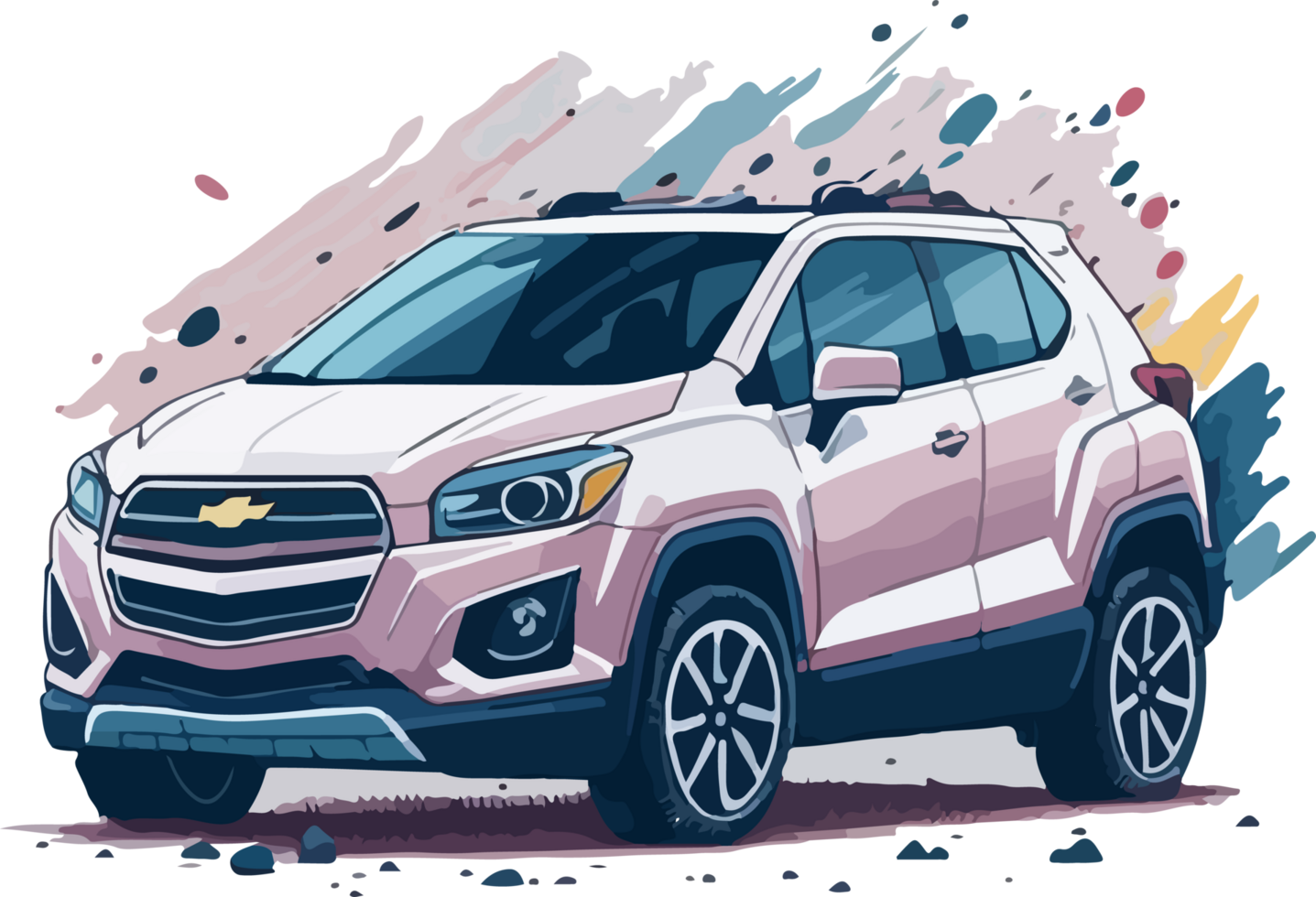 Sporty SUV Car Illustration with AI Generative png