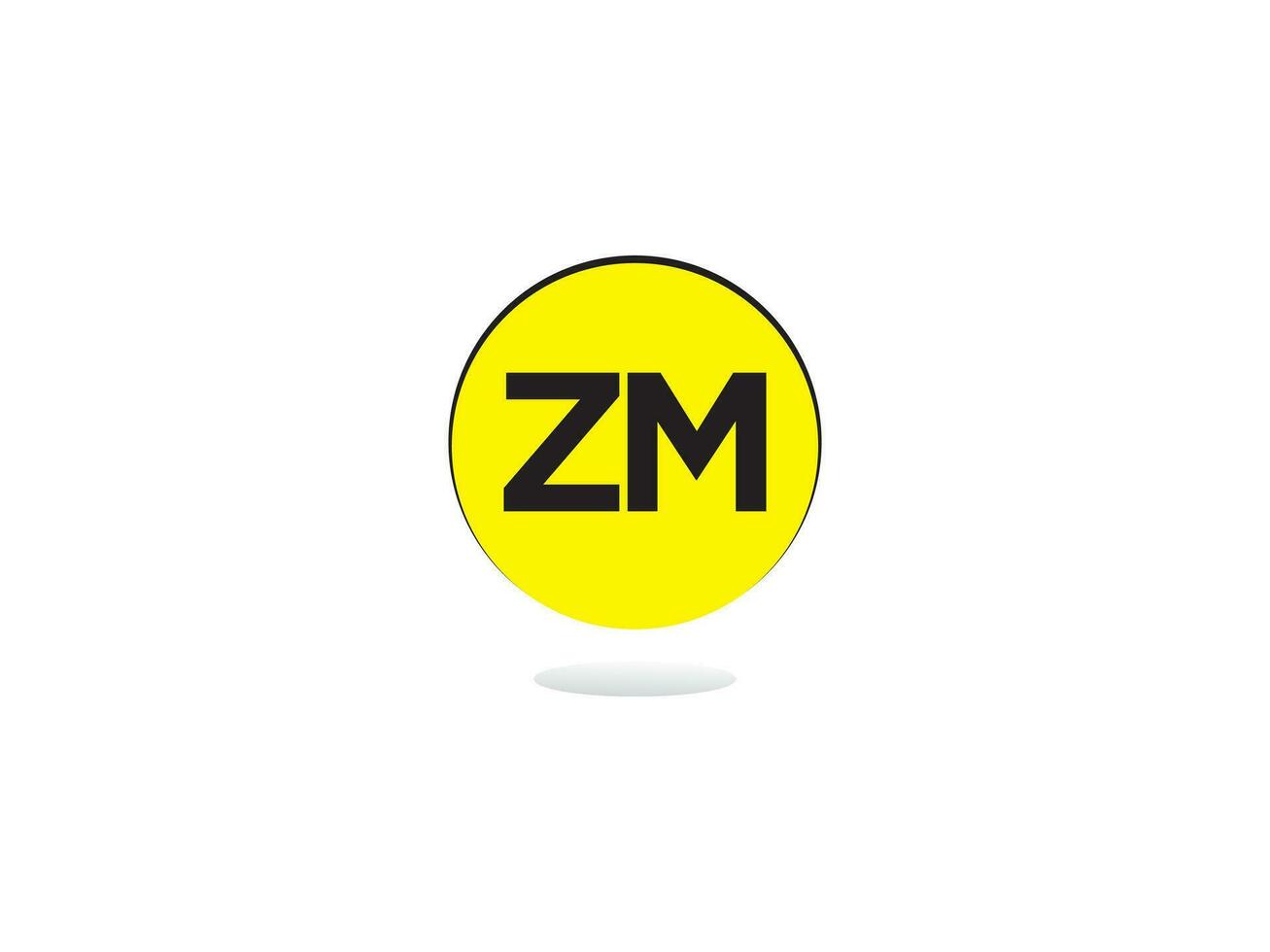Monogram Zm Logo Icon, Initial Zm mz Luxury Circle Logo Letter Design vector