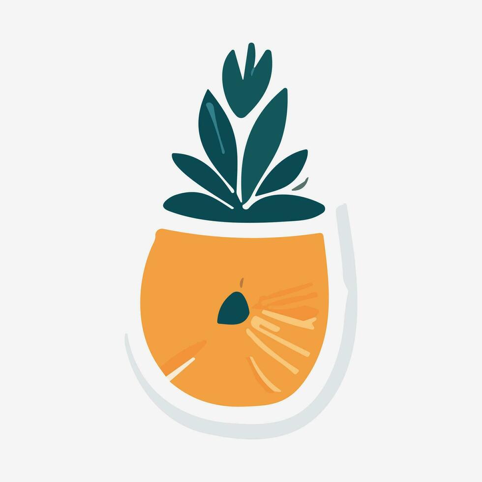 Pineapple fruit flat icon with long shadow. Vector illustration