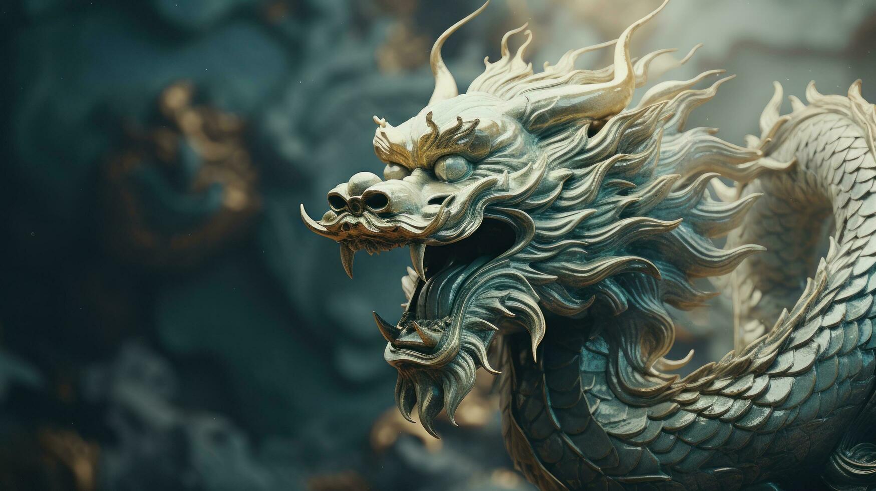 chinese dragon with copy space photo