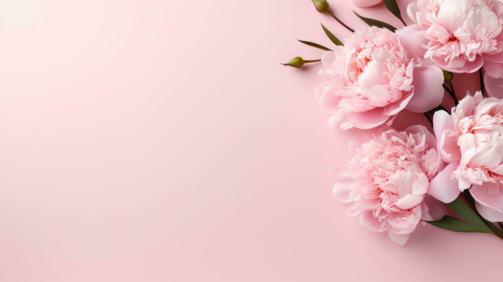 peony flowers with copy space photo