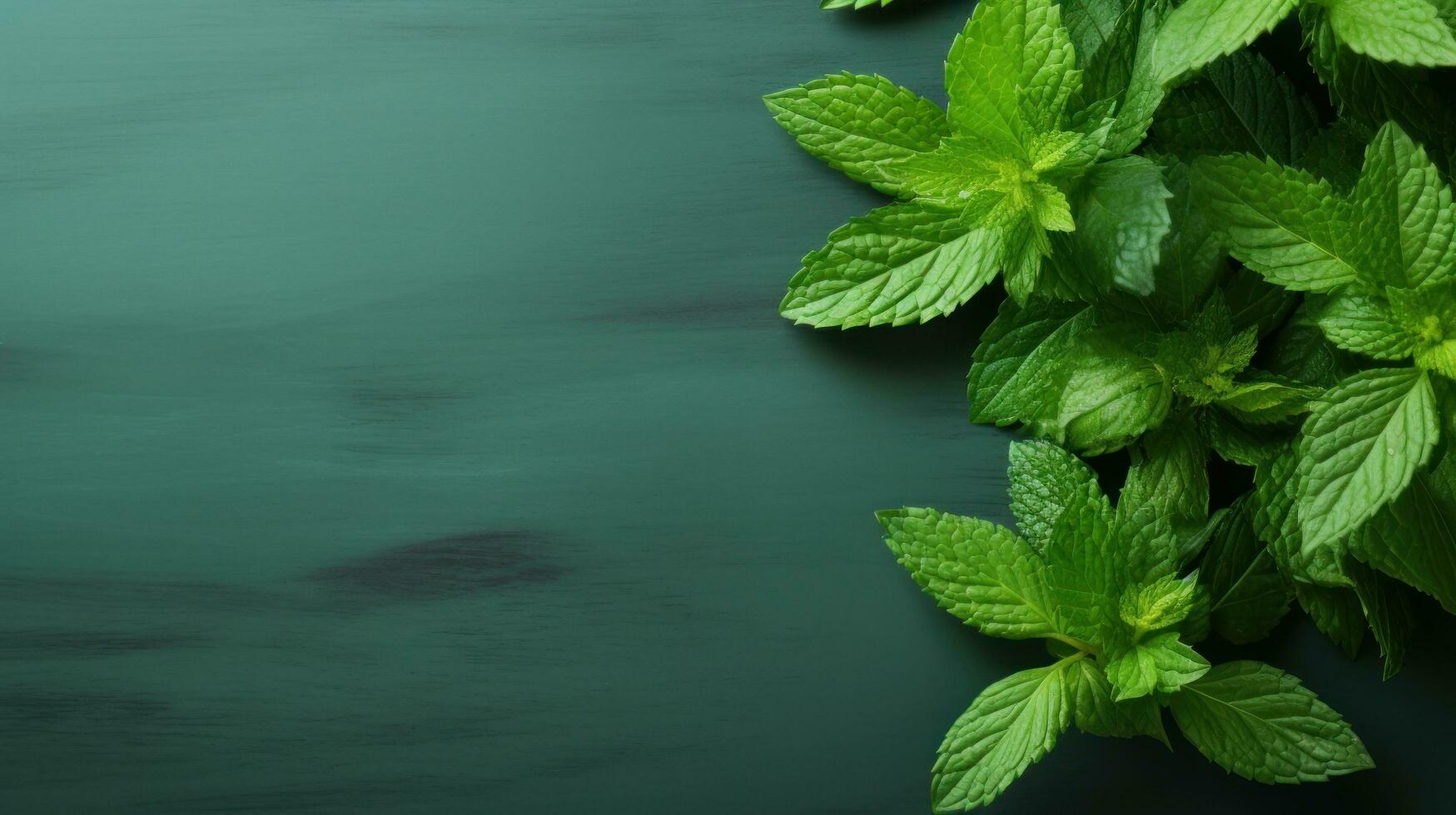 mint tea with copy space photo