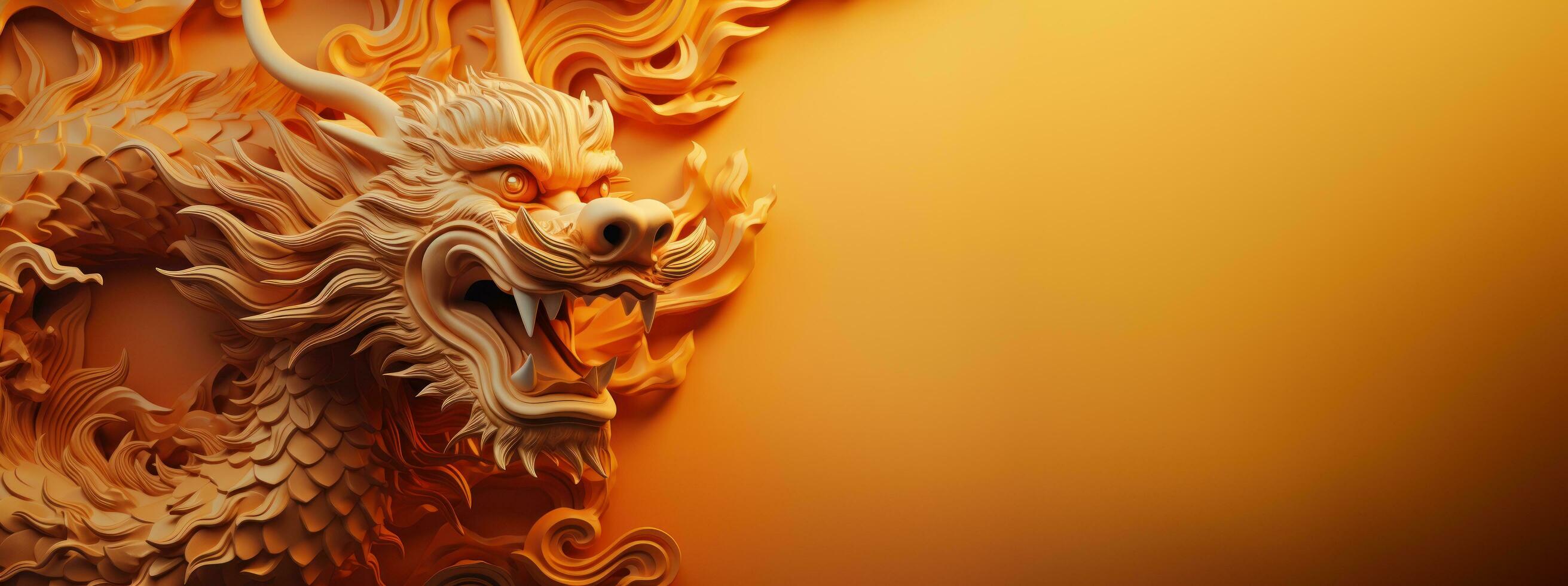 chinese dragon with copy space photo