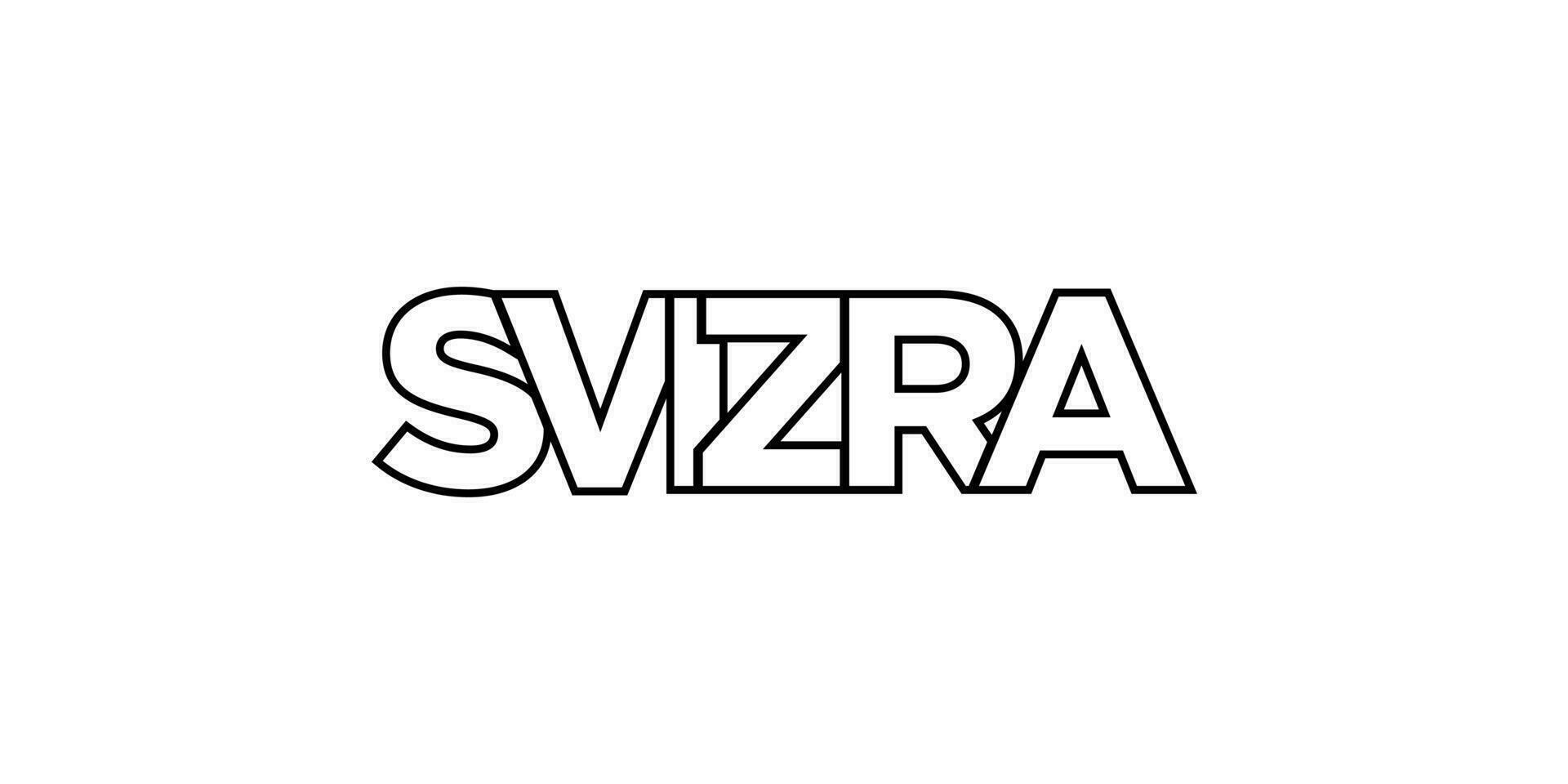 Switzerland emblem. The design features a geometric style, vector illustration with bold typography in a modern font. The graphic slogan lettering.