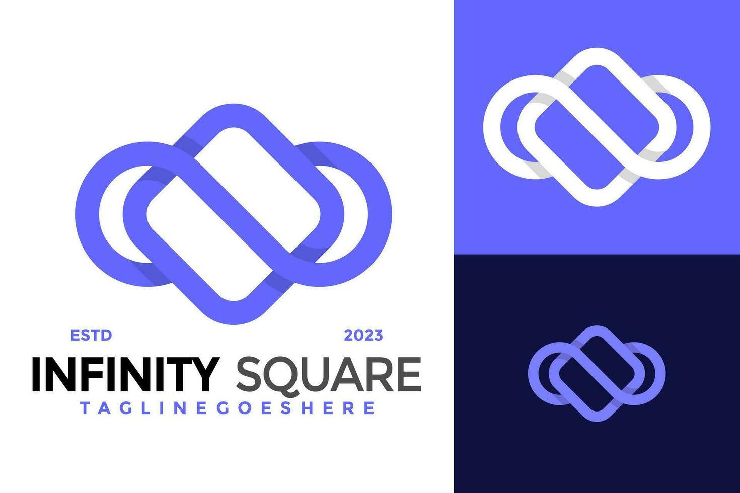 Letter N Infinity Square Logo design vector symbol icon illustration