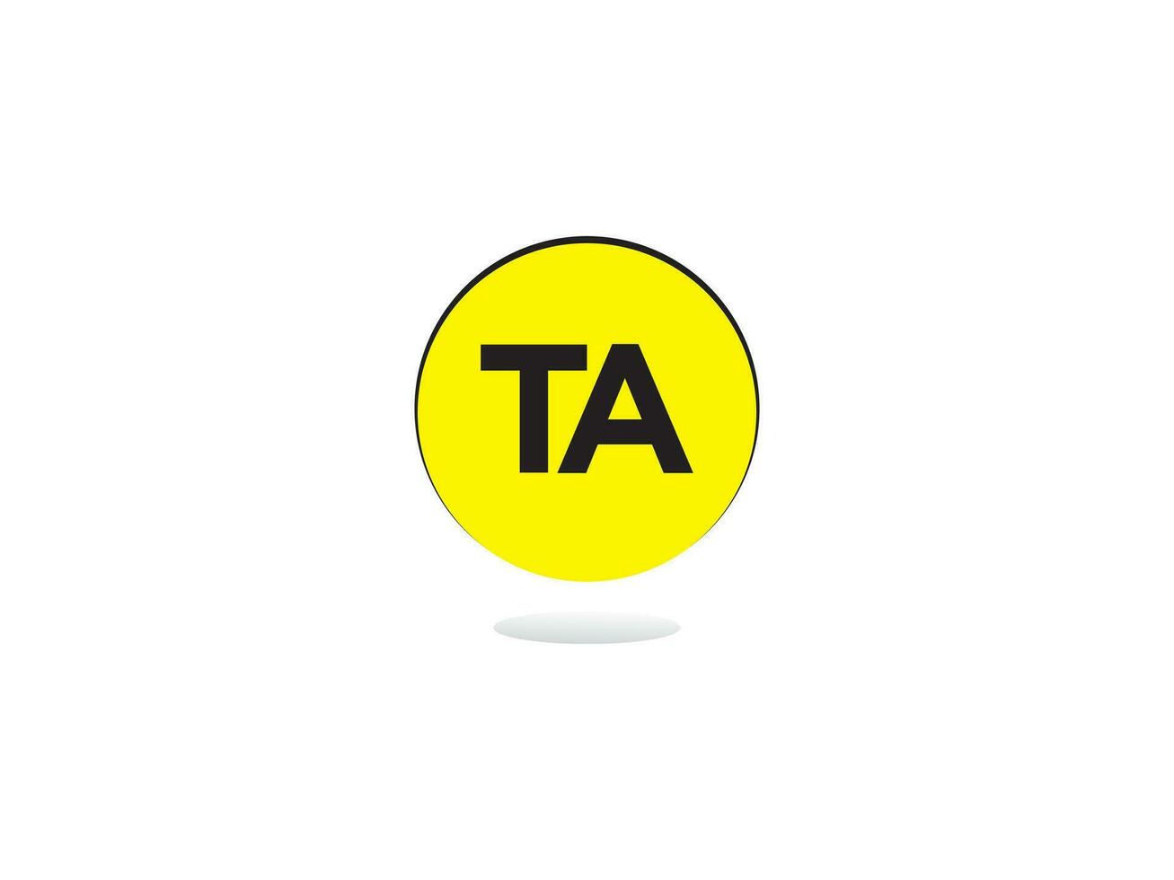 Modern Ta Logo Icon, Initial Circle TA Logo Letter Vector