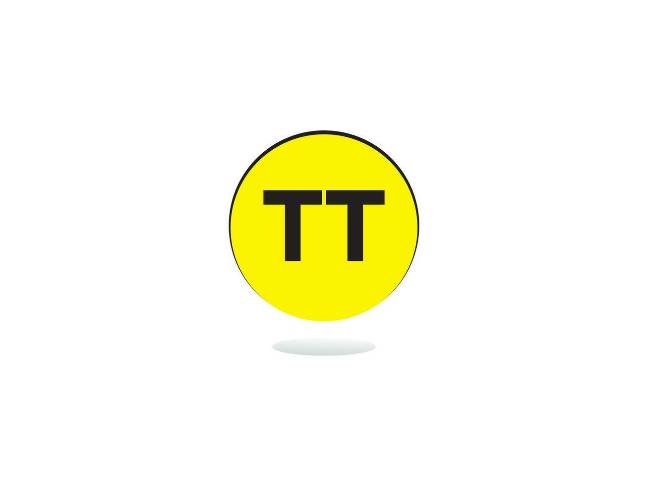 Modern Tt Logo Icon, Initial Circle TT Logo Letter Vector