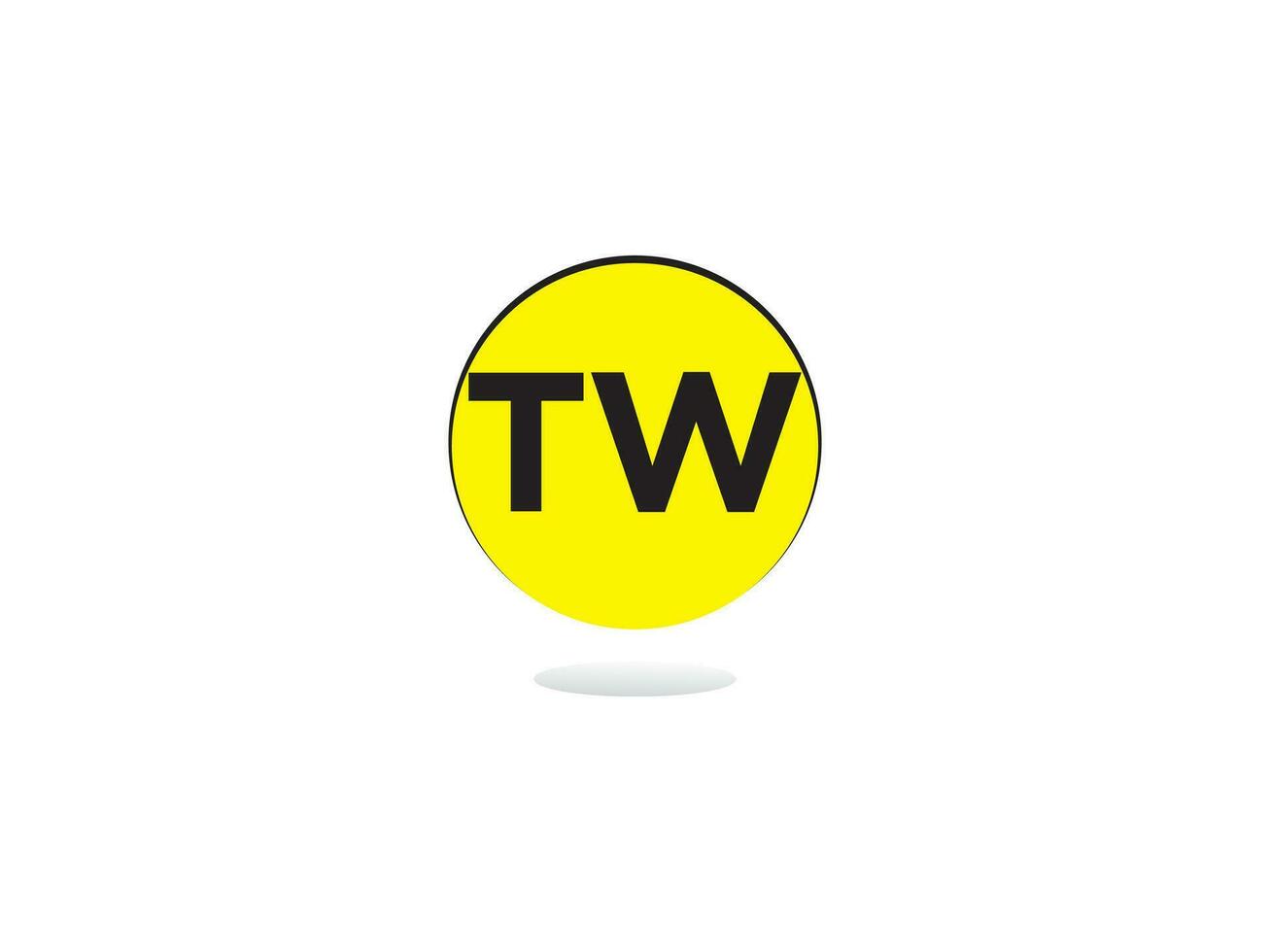 Modern Tw Logo Icon, Initial Circle TW Logo Letter Vector