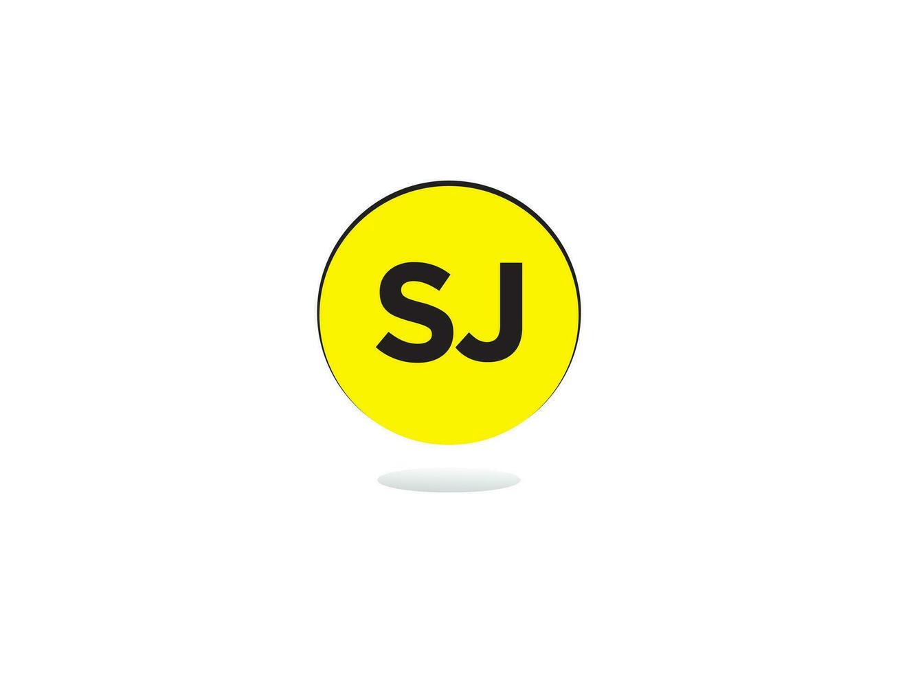Initial Sj Luxury Circle Logo, Creative SJ Logo Icon Design For Shop vector