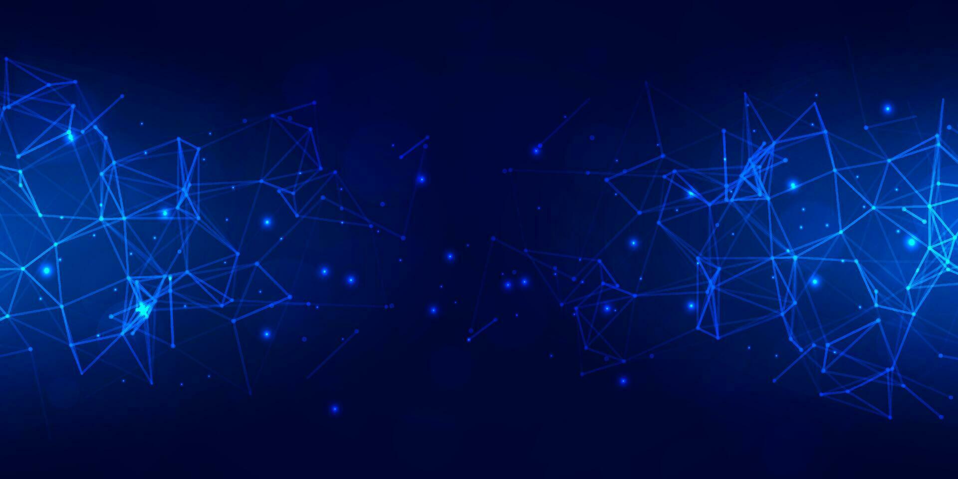 Digital technology speed network connect blue background, cyber nano information, abstract communication, innovation future tech data, internet connection, Ai big data, lines dots illustration vector