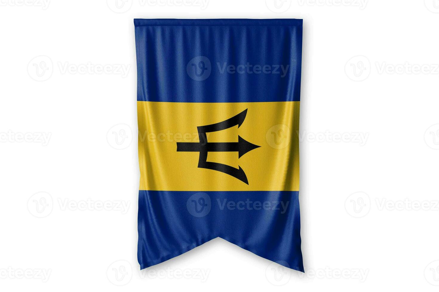 Barbados flag and white background. - Image. photo